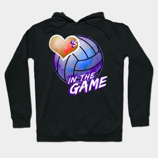 Volleyball - Hearts In The Game - Blue Hoodie